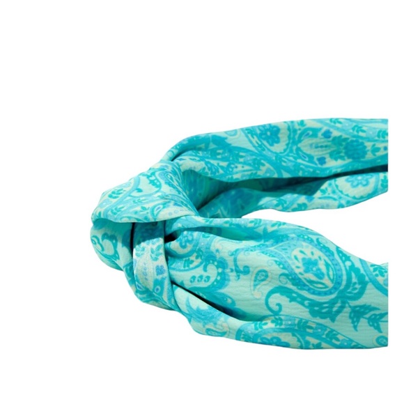 Mint Paisley Knotted Headband - Picture 2 of 2